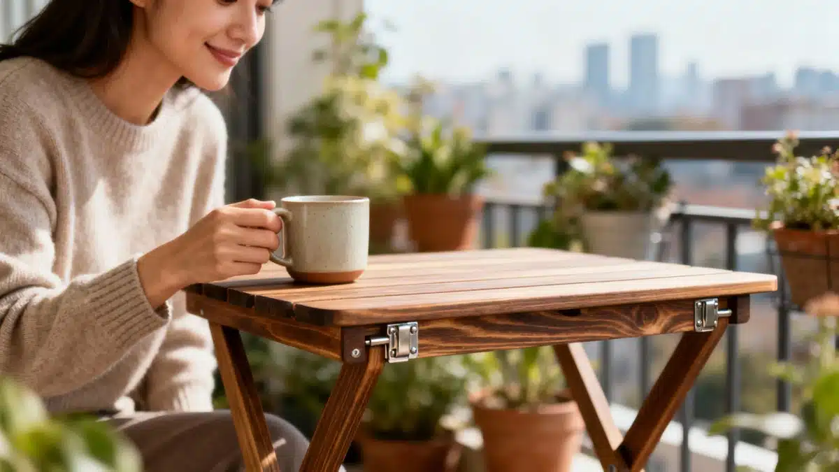 Petits balcons : les 12 tables gain de place à adopter absolument pour optimiser chaque mètre carré